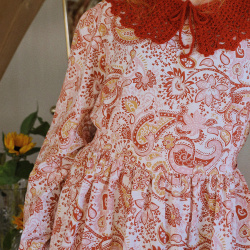 Rita's Orange Paisley Recycled Dress | L