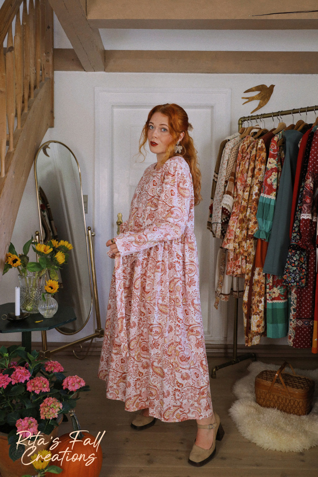 Rita's Orange Paisley Recycled Dress | L