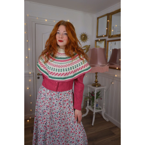 Rita's Pink & Green Knitted Capelet | S-L