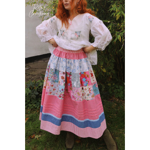 Rita's Recycled Pink Patchwork Skirt | S