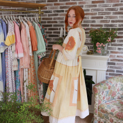 Rita's Warm Toned Recycled Vintage Dress | S