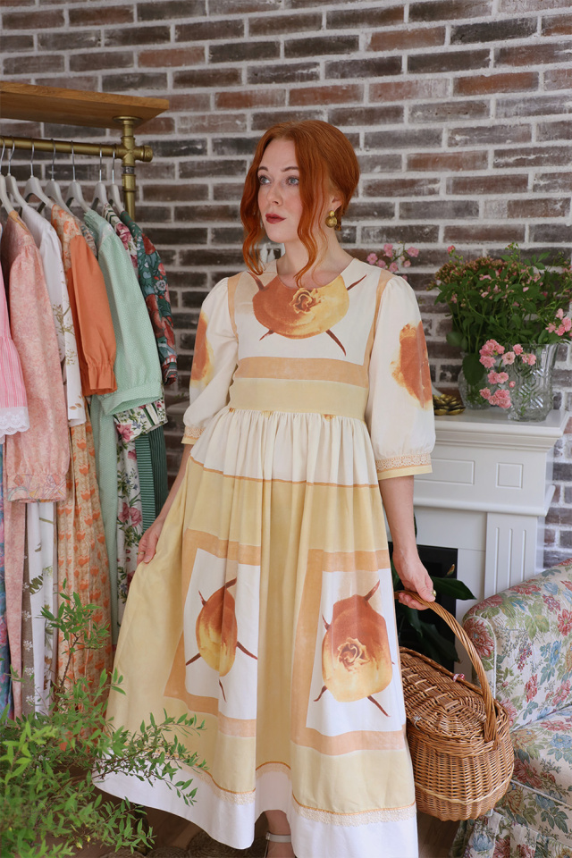 Rita's Warm Toned Recycled Vintage Dress | S