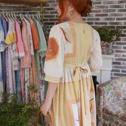 Rita's Warm Toned Recycled Vintage Dress | S