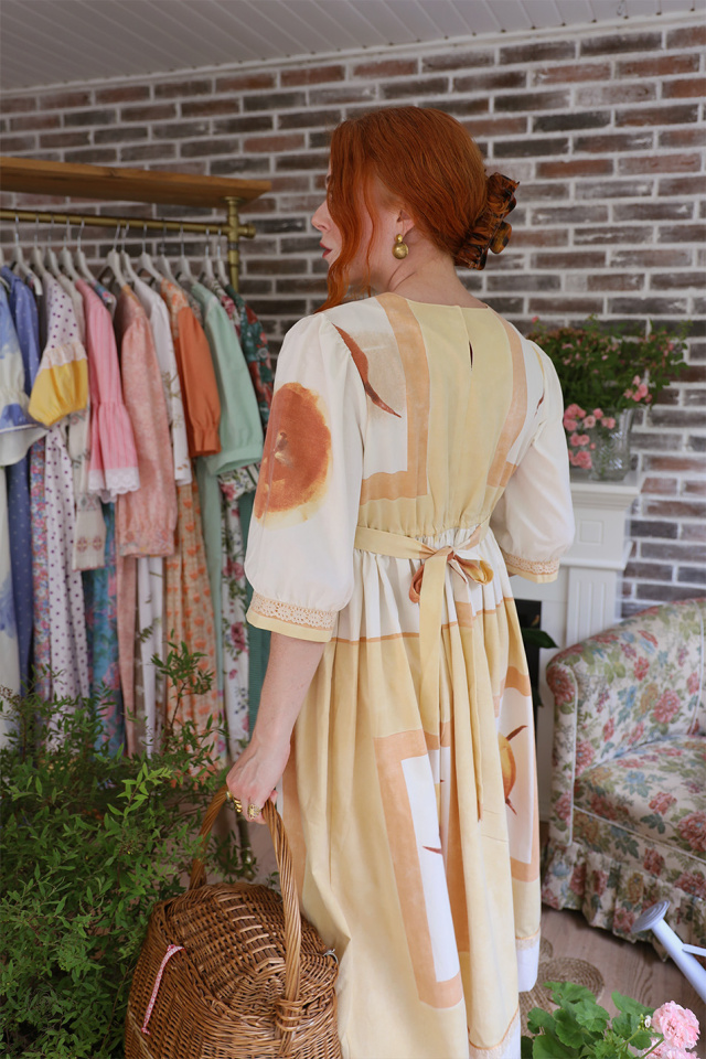 Rita's Warm Toned Recycled Vintage Dress | S