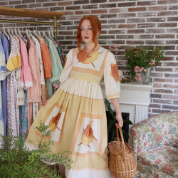 Rita's Warm Toned Recycled Vintage Dress | S