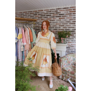 Rita's Warm Toned Recycled Vintage Dress | S