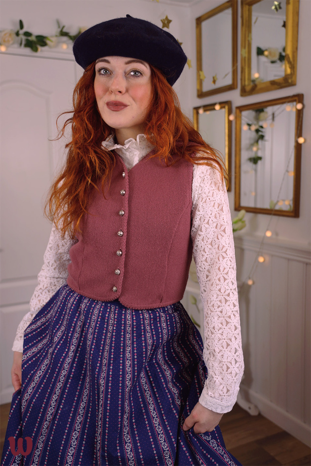 Rose Knitted Vintage Vest | S