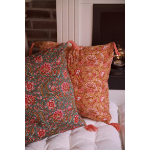 Rustic Peachy Floral Pillow Cover 