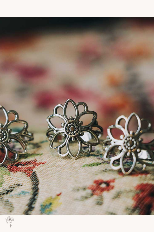 Silver Sunflower Ring