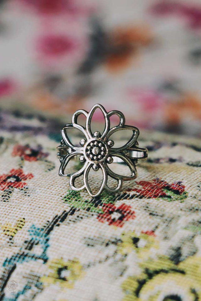 Silver Sunflower Ring