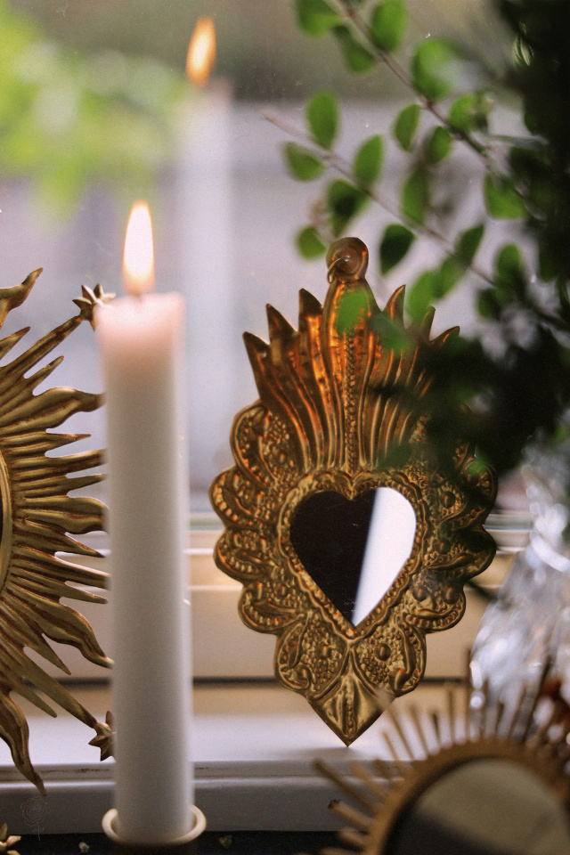 Small Fire Heart Mirror 