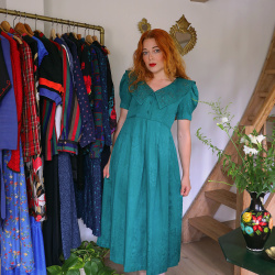 Wonderful Green Karin Stevens Vintage Dress | S