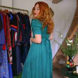 Wonderful Green Karin Stevens Vintage Dress | S