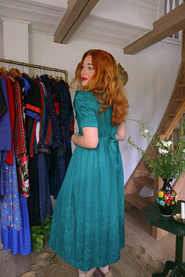 Wonderful Green Karin Stevens Vintage Dress | S