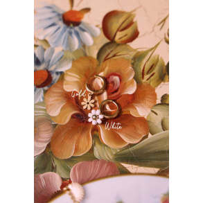 Tiny Daisy Earring | Gold & White