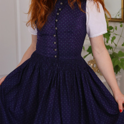 Upcycled Dark Blue Austrian Vintage Dress | S