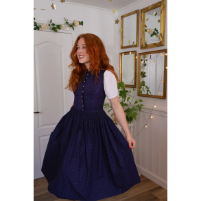 Upcycled Dark Blue Austrian Vintage Dress | S