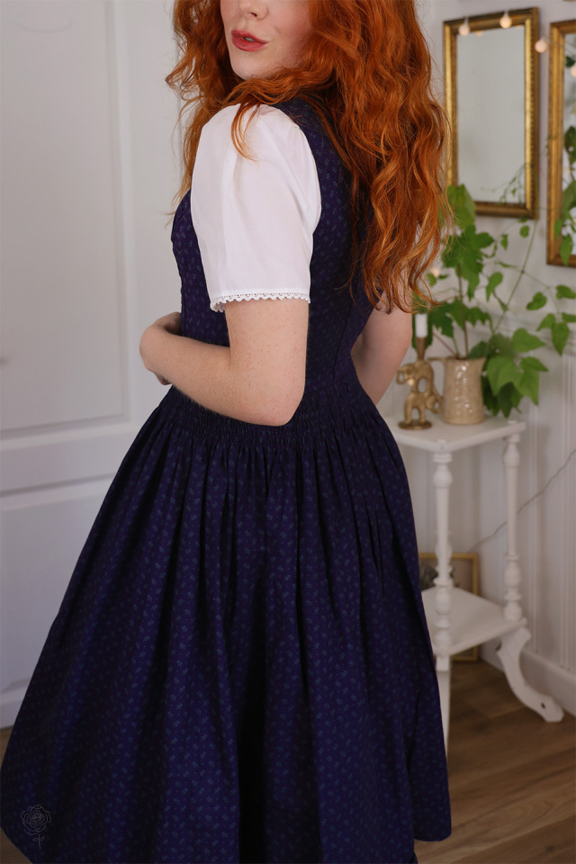 Upcycled Dark Blue Austrian Vintage Dress | S
