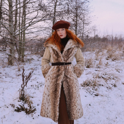 Faux Snow Fox Fluffy Winter Coat | S