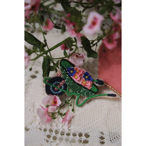 Wheelbarrow of Flowers Brooch