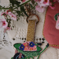 Wheelbarrow of Flowers Keychain