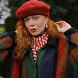 Bold Striped Vintage Cardigan Jacket | L/XL