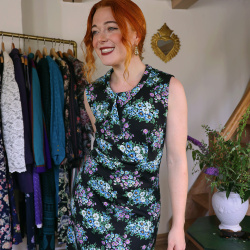 Groovy Floral 70's Mini Vintage Dress | S