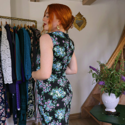 Groovy Floral 70's Mini Vintage Dress | S