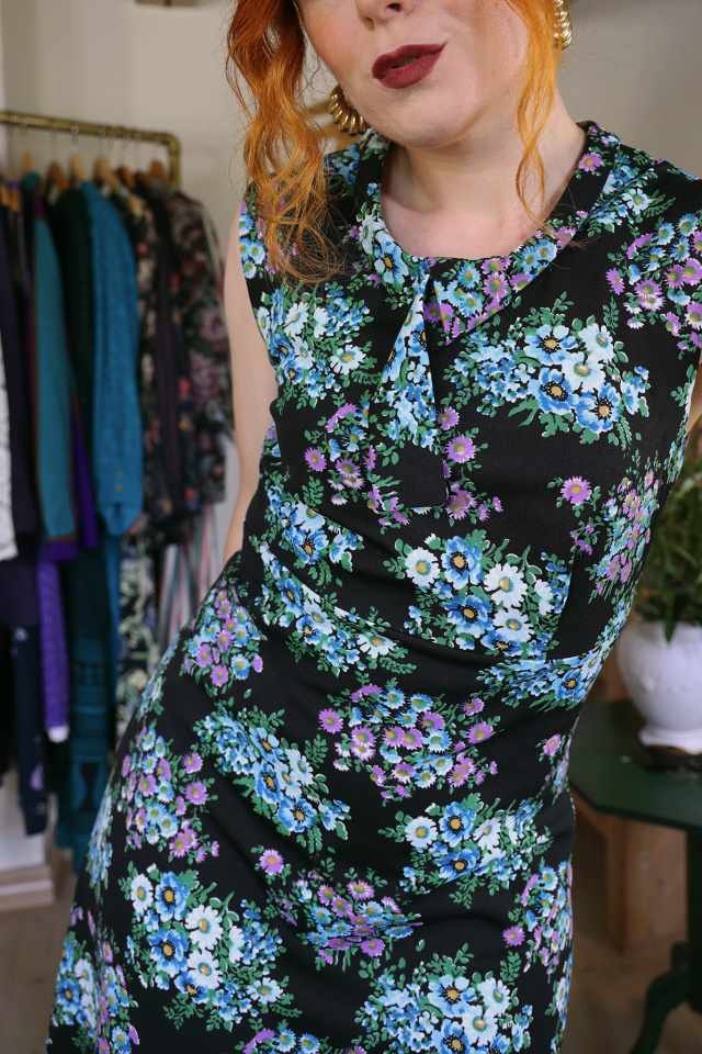 Groovy Floral 70's Mini Vintage Dress | S