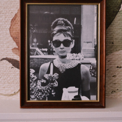 Audrey Hepburn Poster in Retro Frame