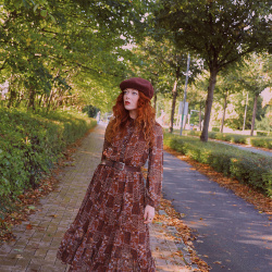 Autumn Air / Patchwork Print Maxi 