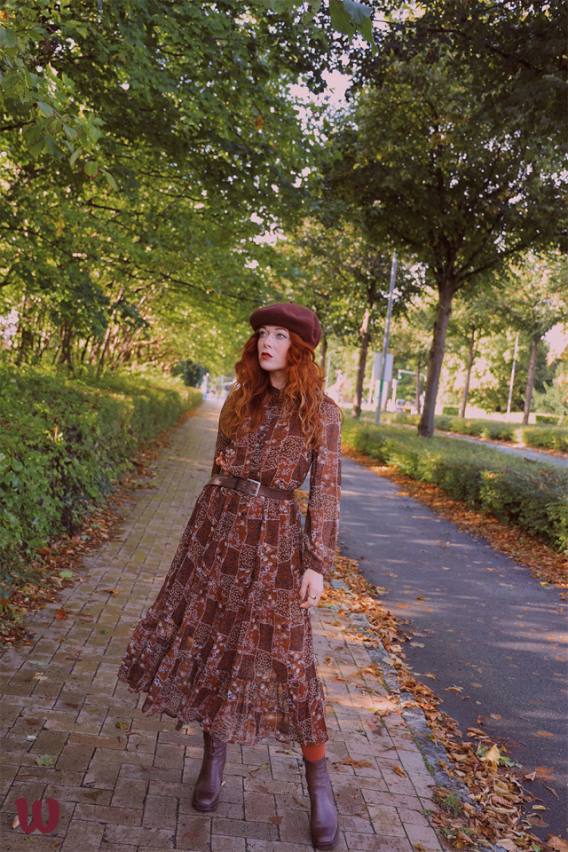 Autumn Air / Patchwork Print Maxi 