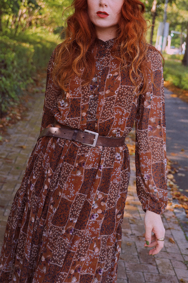 Autumn Air / Patchwork Print Maxi 