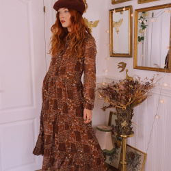 Autumn Air / Patchwork Print Maxi 