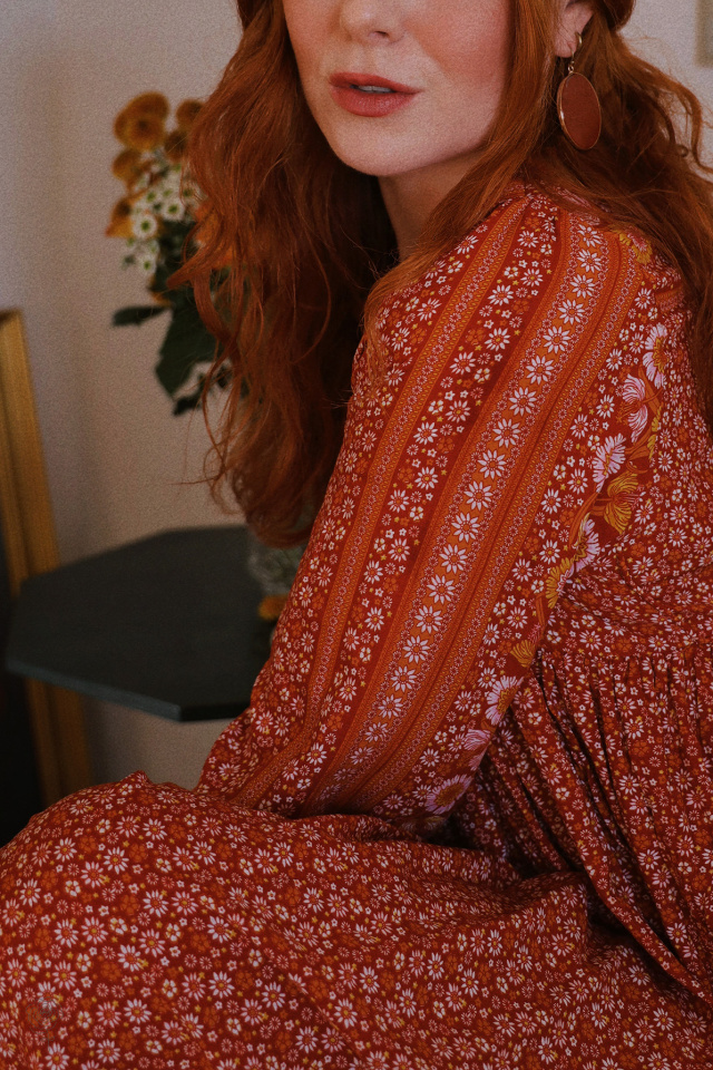 Autumn Air Marigold Boho Dress 