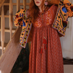 Autumn Air Marigold Boho Dress 