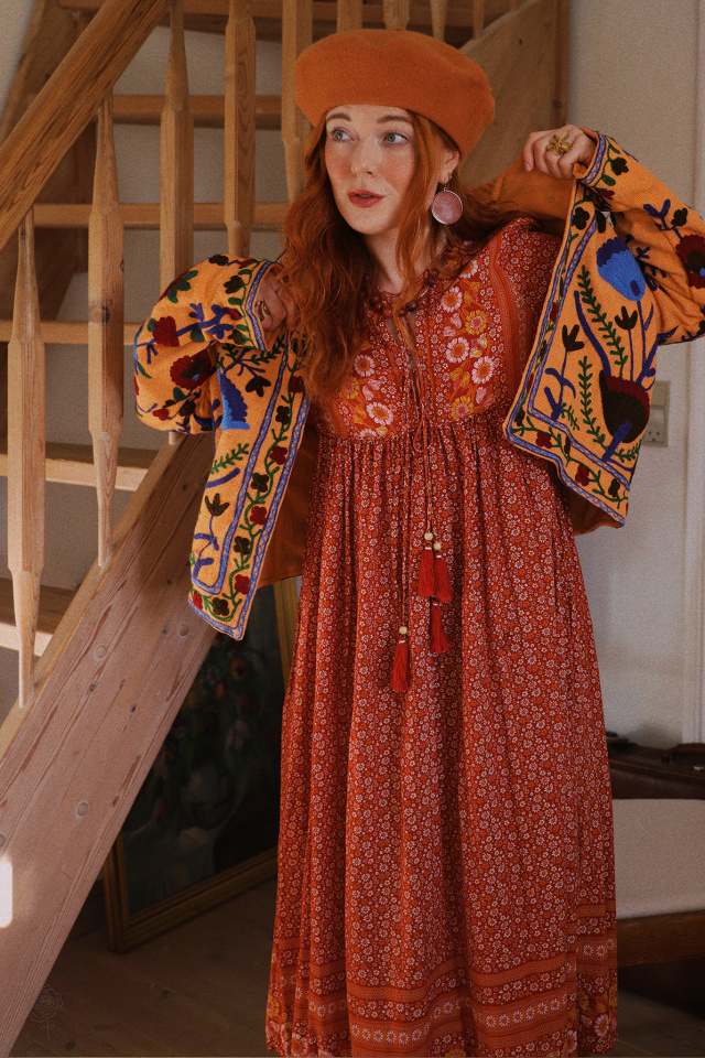 Autumn Air Marigold Boho Dress 