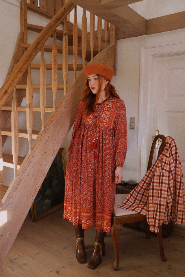 Autumn Air Marigold Boho Dress 