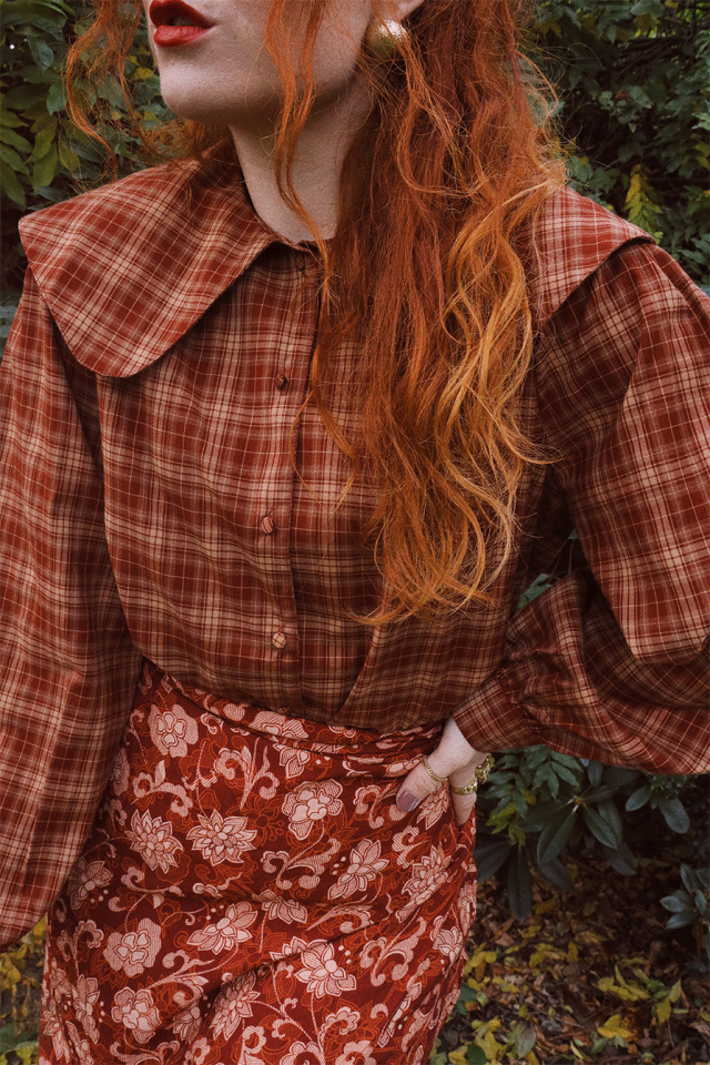 Autumn Air Plaid Blouse 