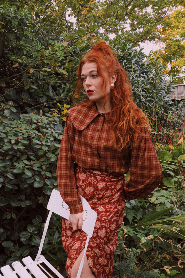 Autumn Air Plaid Blouse 