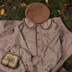 Autumn Kiss Checkered Blouse  
