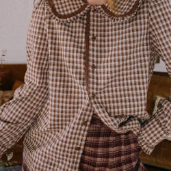Autumn Kiss Checkered Blouse  