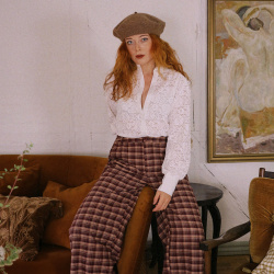 White Paisley Lace Blouse 