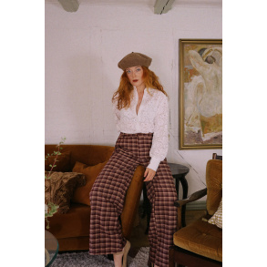 Autumn Kiss Burgundy Plaid Trousers