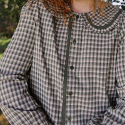 Autumn Kiss Green Checkered Blouse