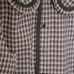 Autumn Kiss Green Checkered Blouse
