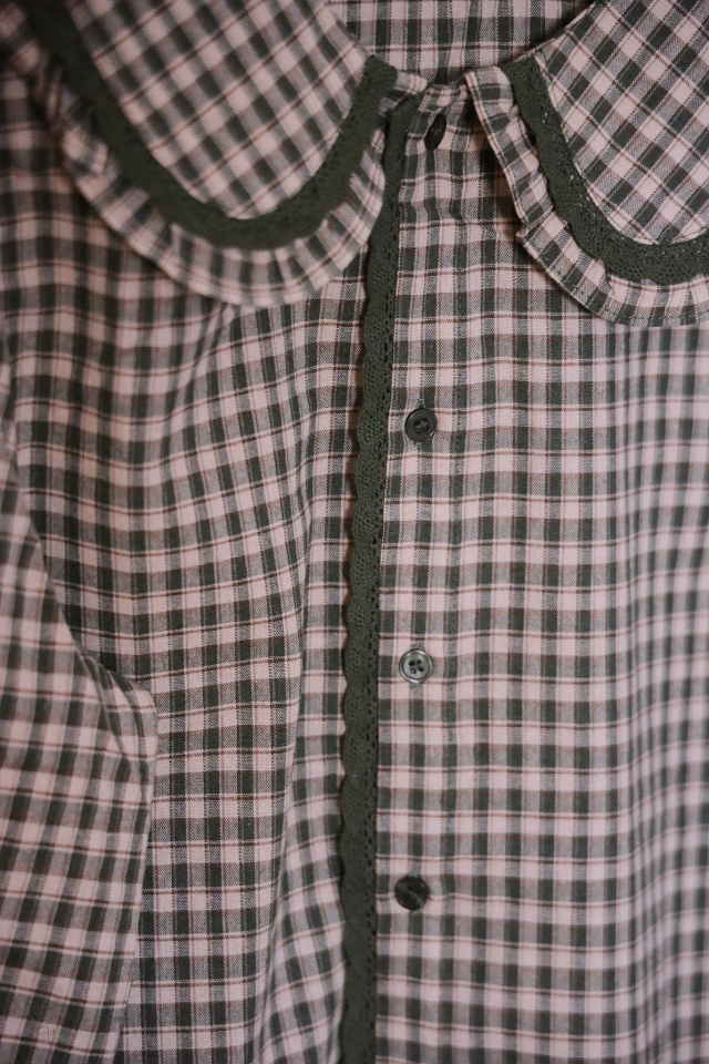Autumn Kiss Green Checkered Blouse