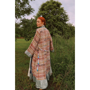 Bamboo Graphical Recycled Kimono | M/L