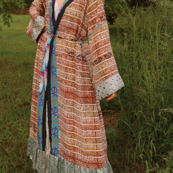 Bamboo Graphical Recycled Kimono | M/L
