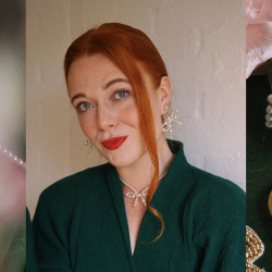 Beaded Bow Holly Necklace 